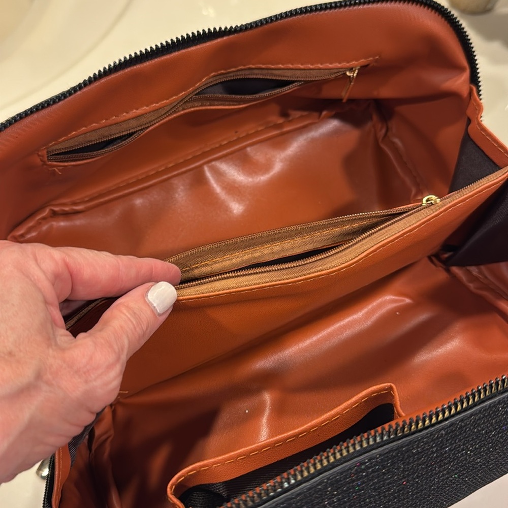 NWOT Make Up bag black sparkle - Picture 5 of 8